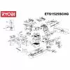 Ryobi ETS1525SCHG Spare Parts List Type: 5133000700
